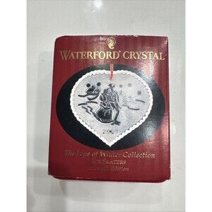 Waterford 2001 Ice Skaters Joys of Winter Collection Christmas Ornament with Box
